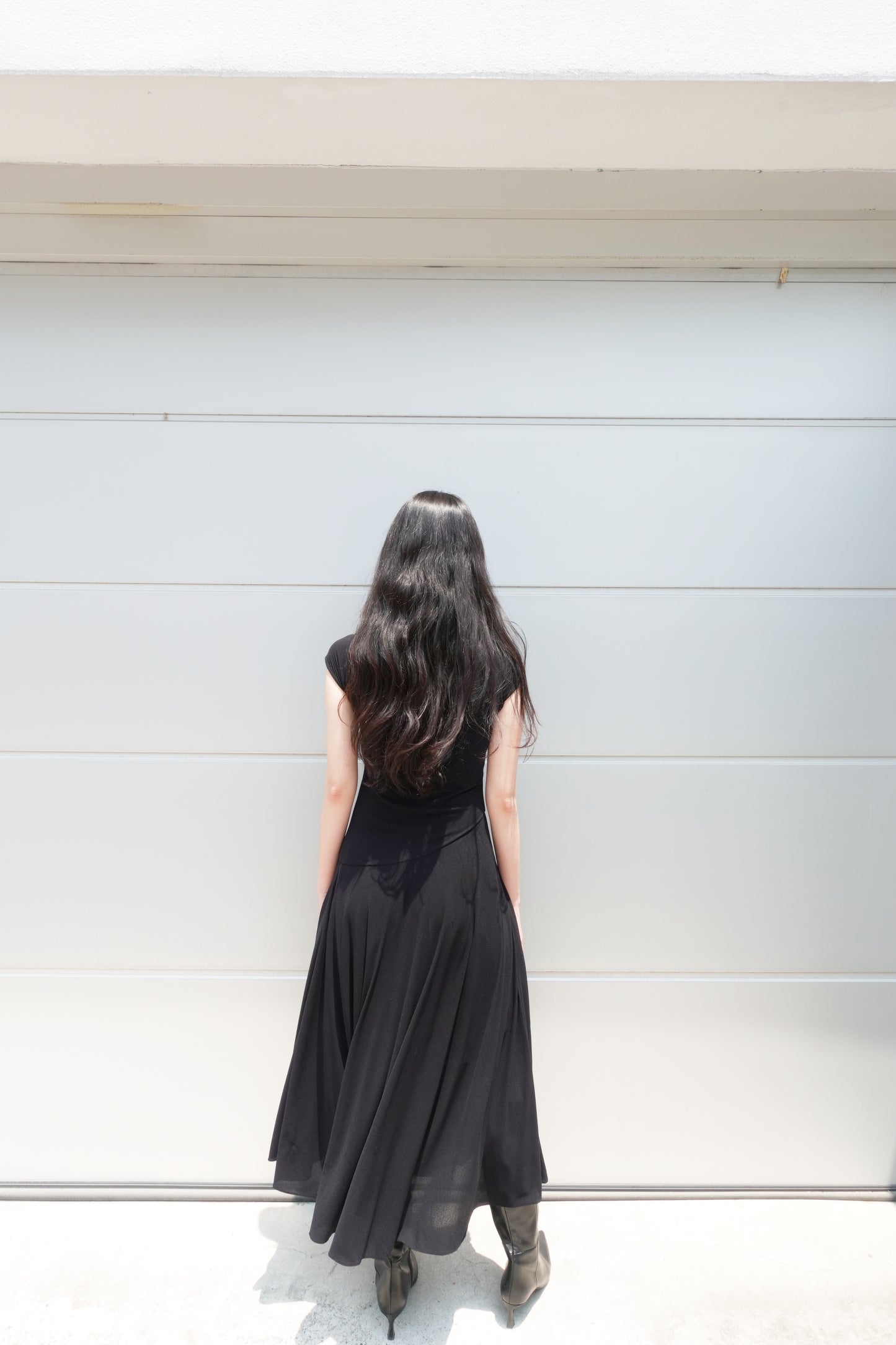 DRAPE 008 'Boudoir Layered Button Dress'