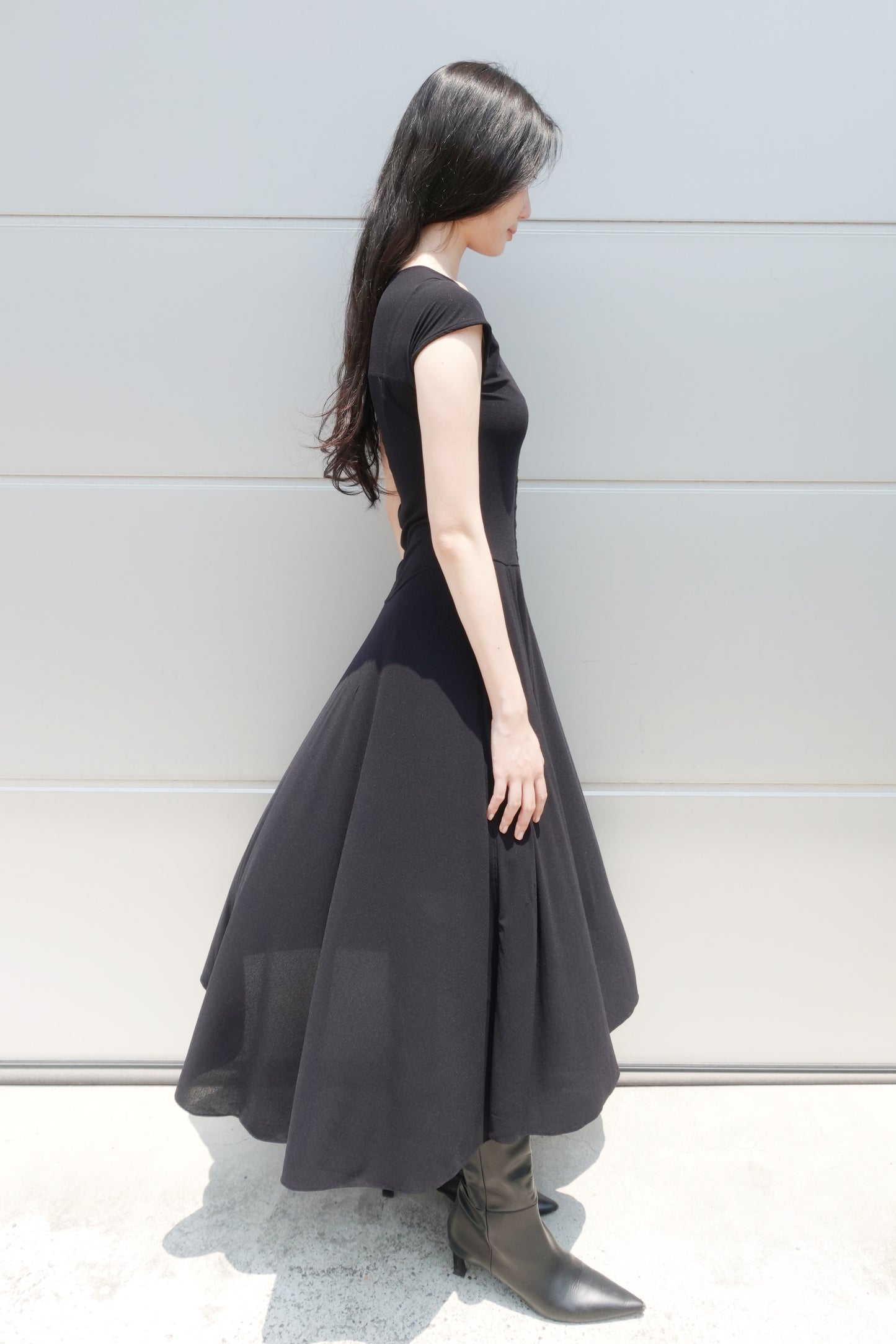 DRAPE 008 'Boudoir Layered Button Dress'