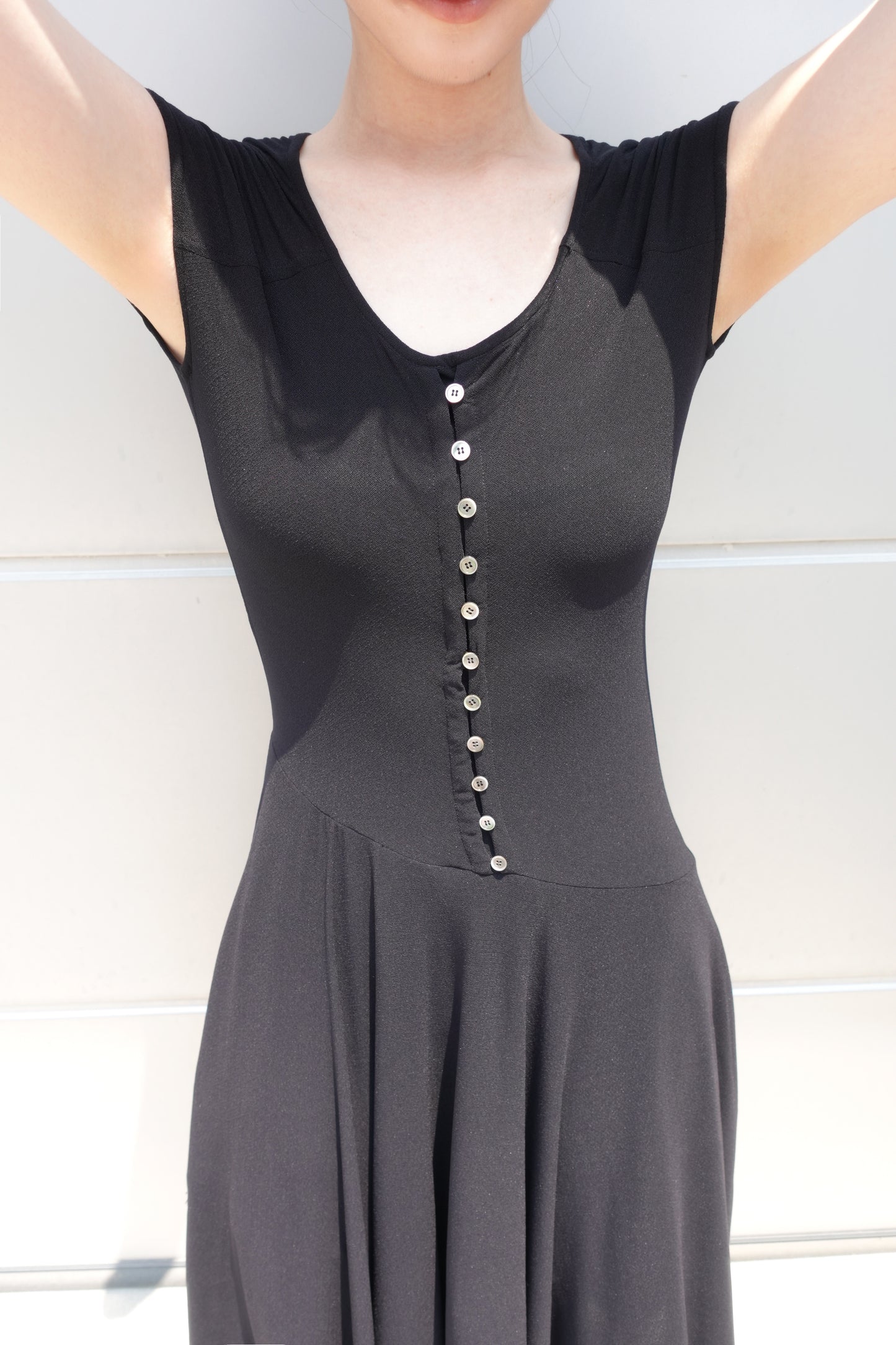 DRAPE 008 'Boudoir Layered Button Dress'