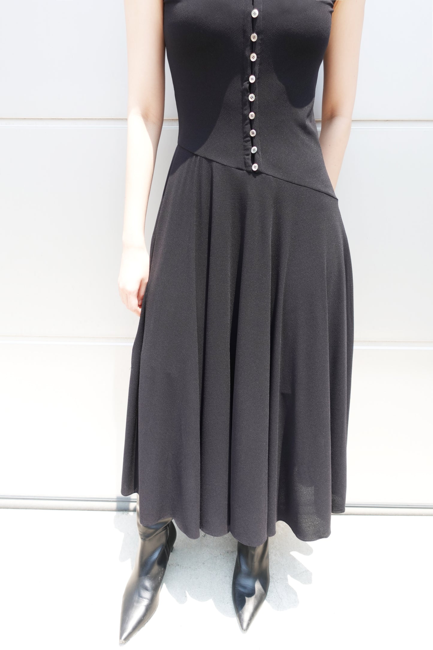 DRAPE 008 'Boudoir Layered Button Dress'