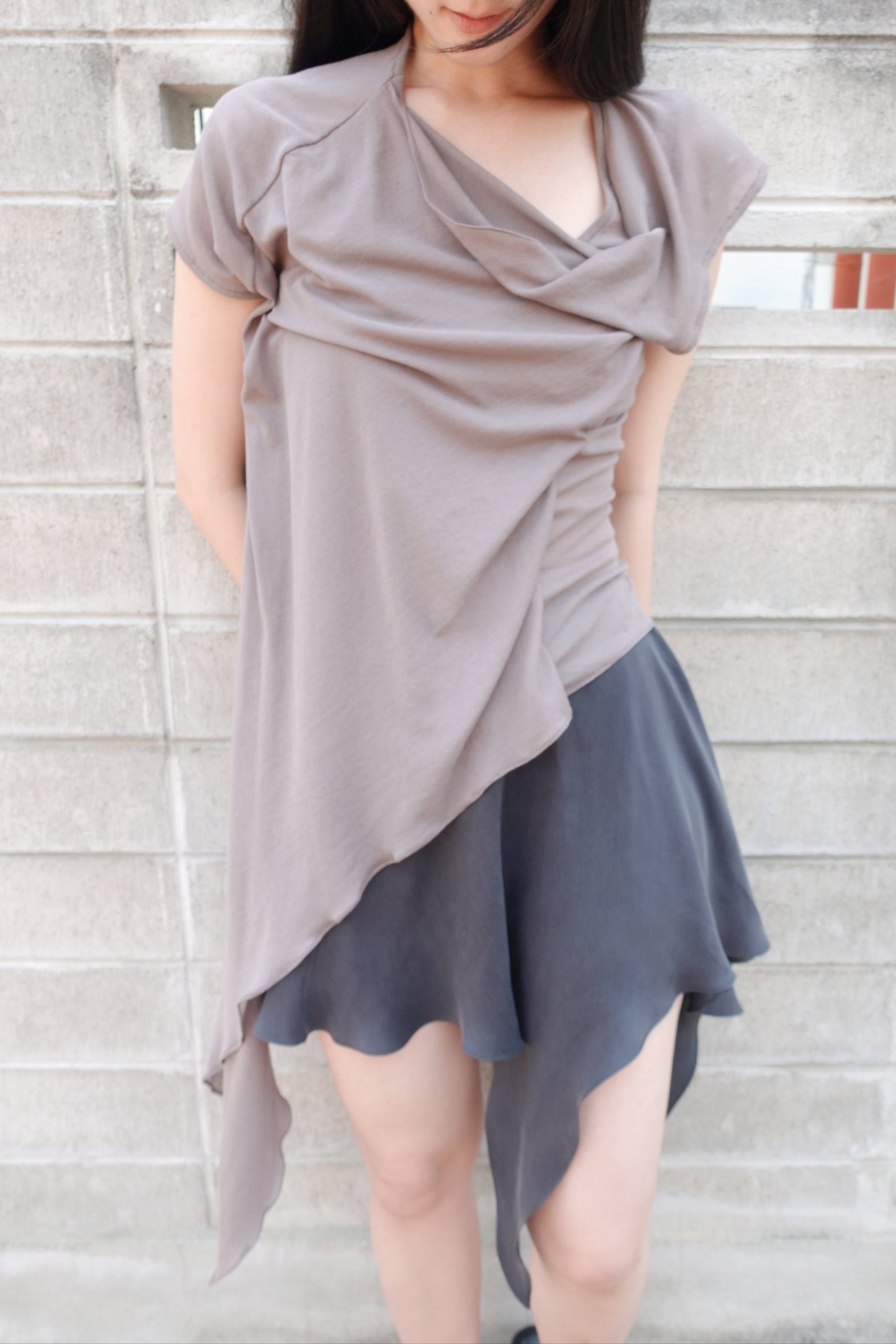 DRAPE 005 'Draped Dramatic Jersey Top'