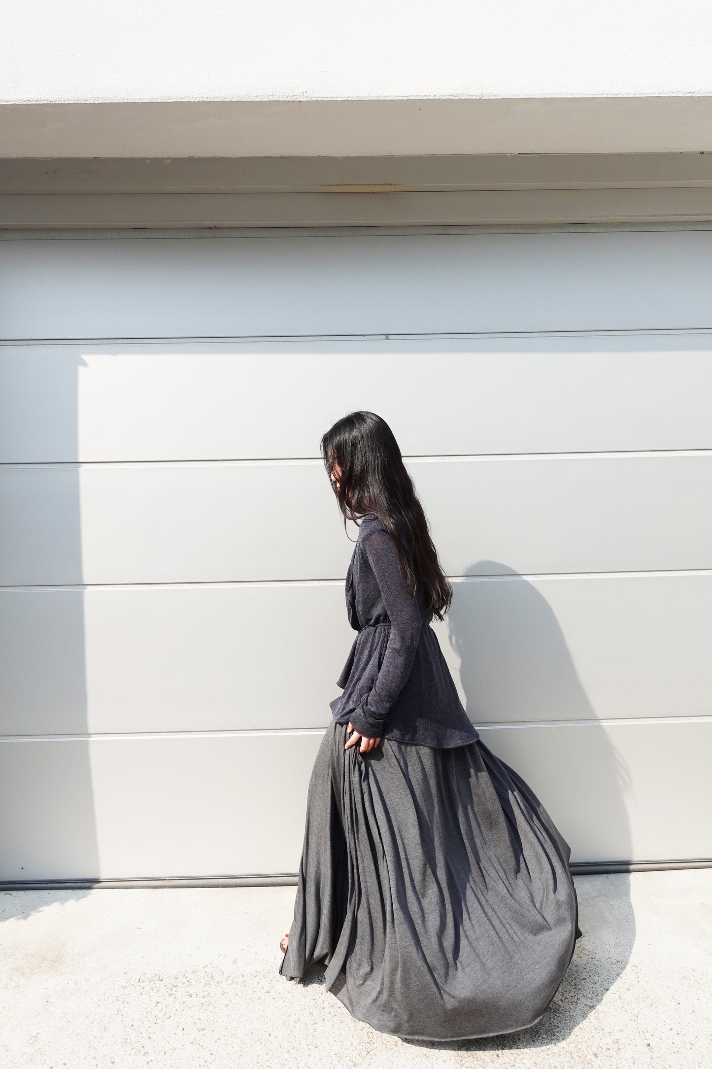 DRAPE 011 'Disheveled Drape Sheer Wool Cardigan'