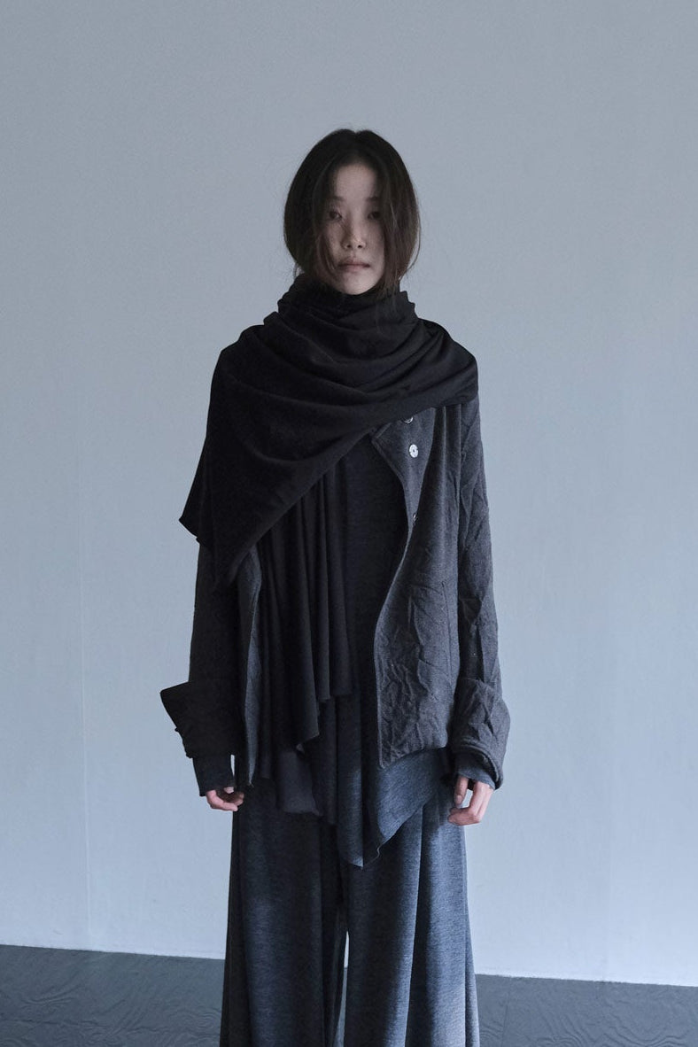 DRAPE 014 'Wool Cascading Shawl Scarf'