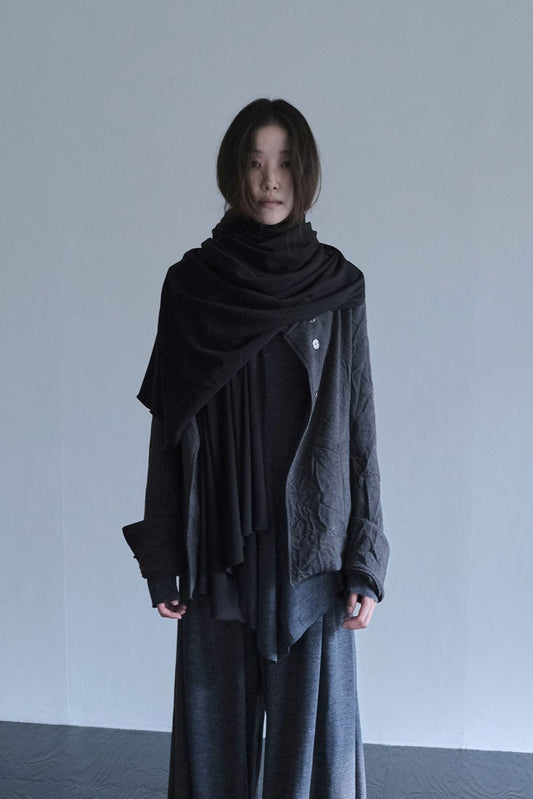 DRAPE 014 'Wool Cascading Shawl Scarf'
