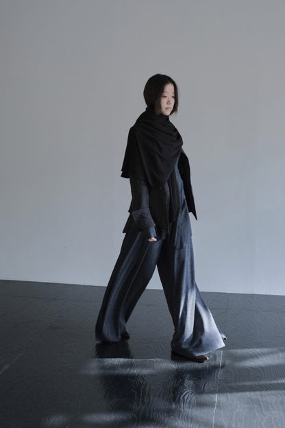 DRAPE 014 'Wool Cascading Shawl Scarf'