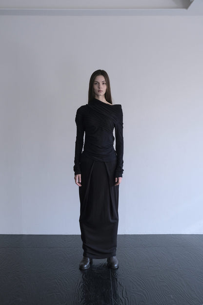 DRAPE 012 'Soft Folds Rib Skirt'