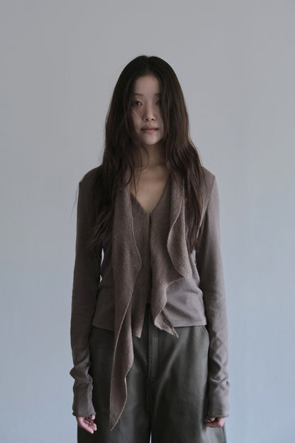 DRAPE 013 'Cashmere Cascade collar Cardigan'