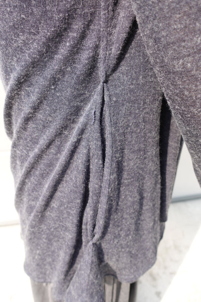 DRAPE 011 'Disheveled Drape Sheer Wool Cardigan'