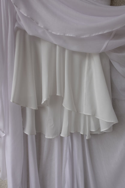DRAPE 007 'Buttoned Linen-Jersey Skirt'