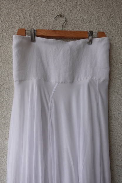 DRAPE 007 'Buttoned Linen-Jersey Skirt'