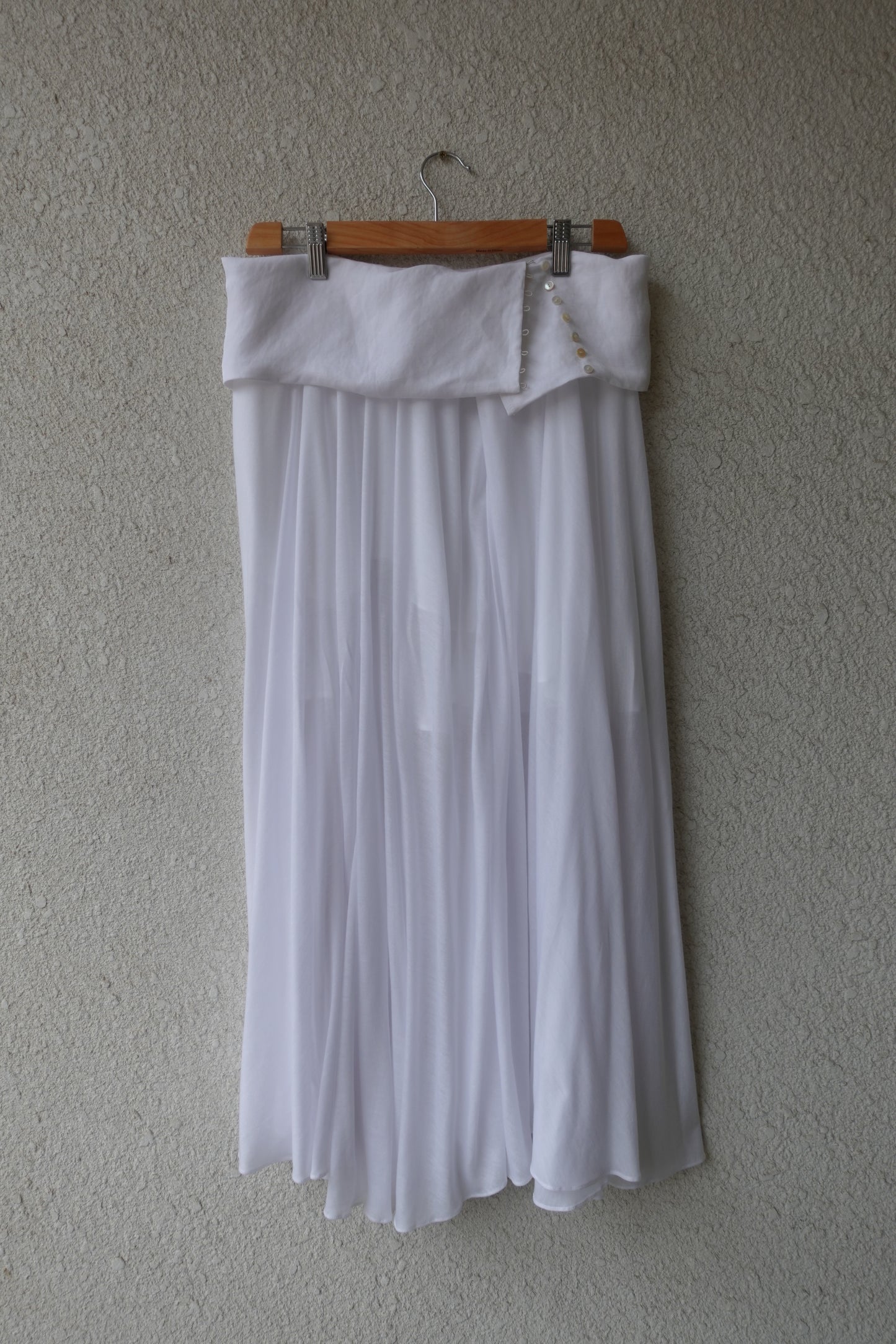 DRAPE 007 'Buttoned Linen-Jersey Skirt'