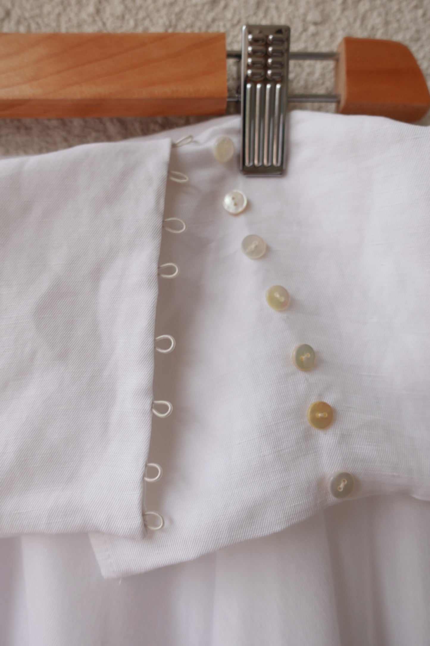 DRAPE 007 'Buttoned Linen-Jersey Skirt'