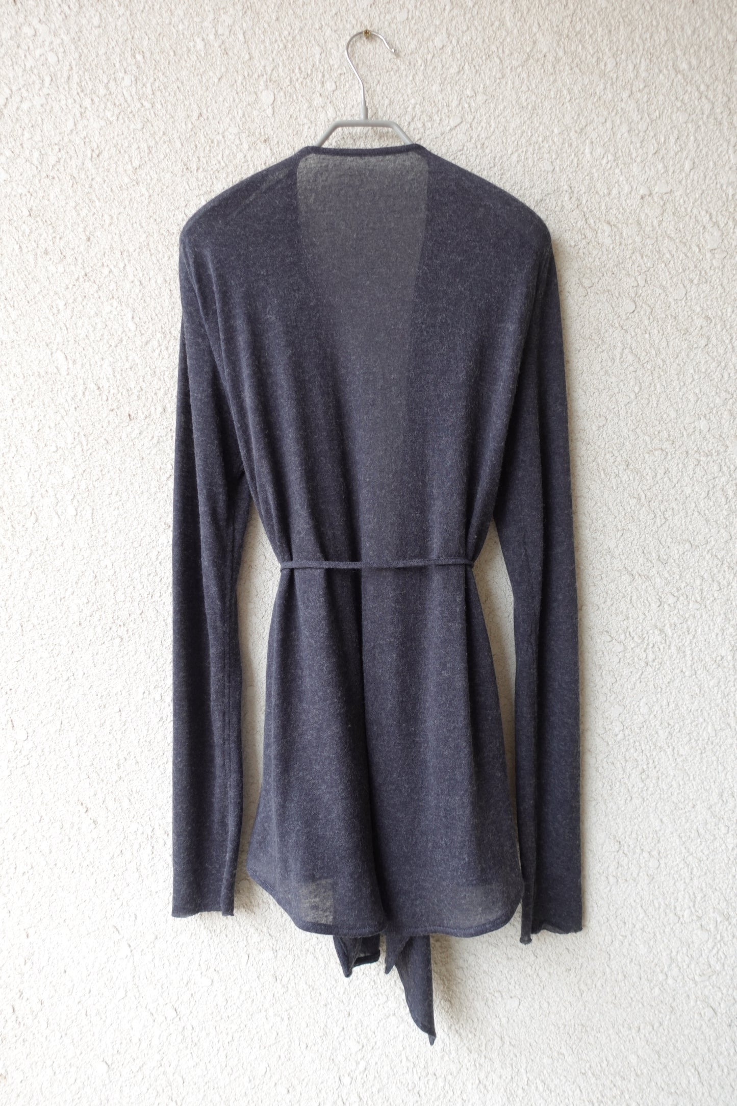 DRAPE 011 'Disheveled Drape Sheer Wool Cardigan'