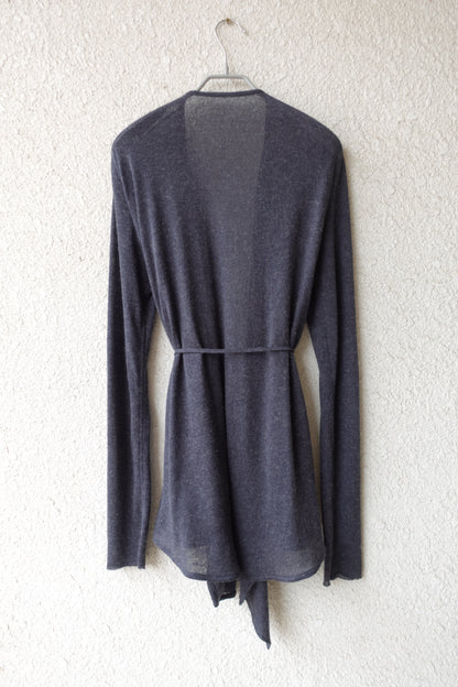 DRAPE 011 'Disheveled Drape Sheer Wool Cardigan'