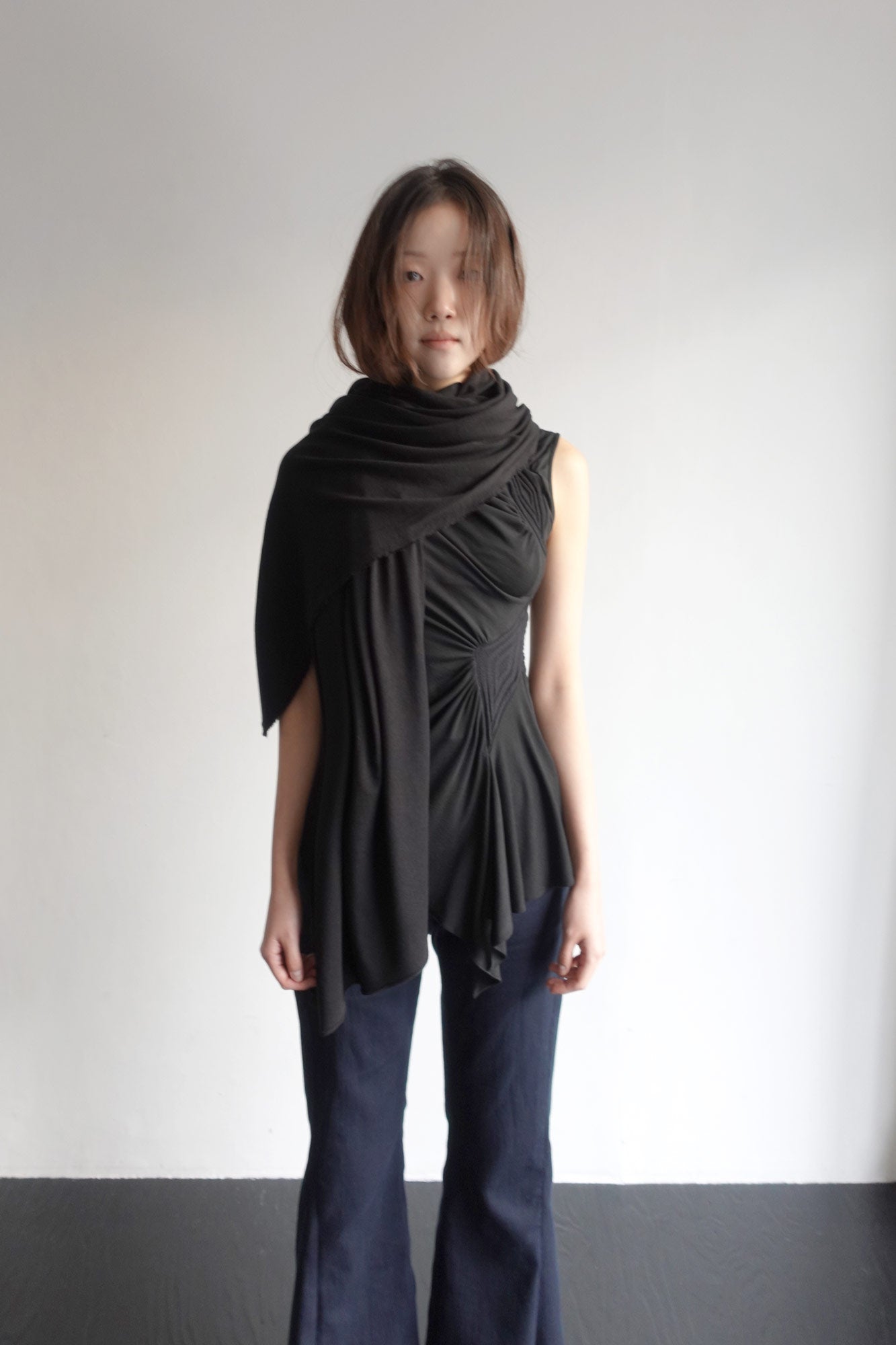 DRAPE 014 'Wool Cascading Shawl Scarf'