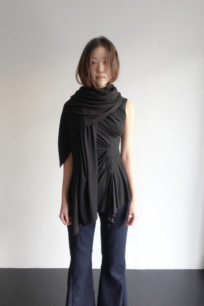 DRAPE 014 'Wool Cascading Shawl Scarf'