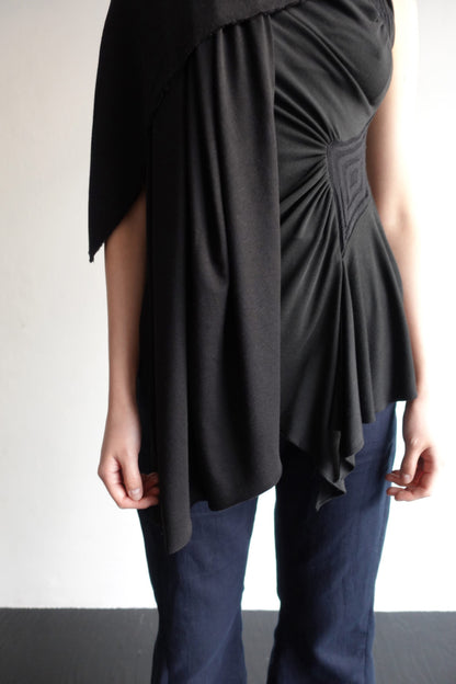DRAPE 014 'Wool Cascading Shawl Scarf'