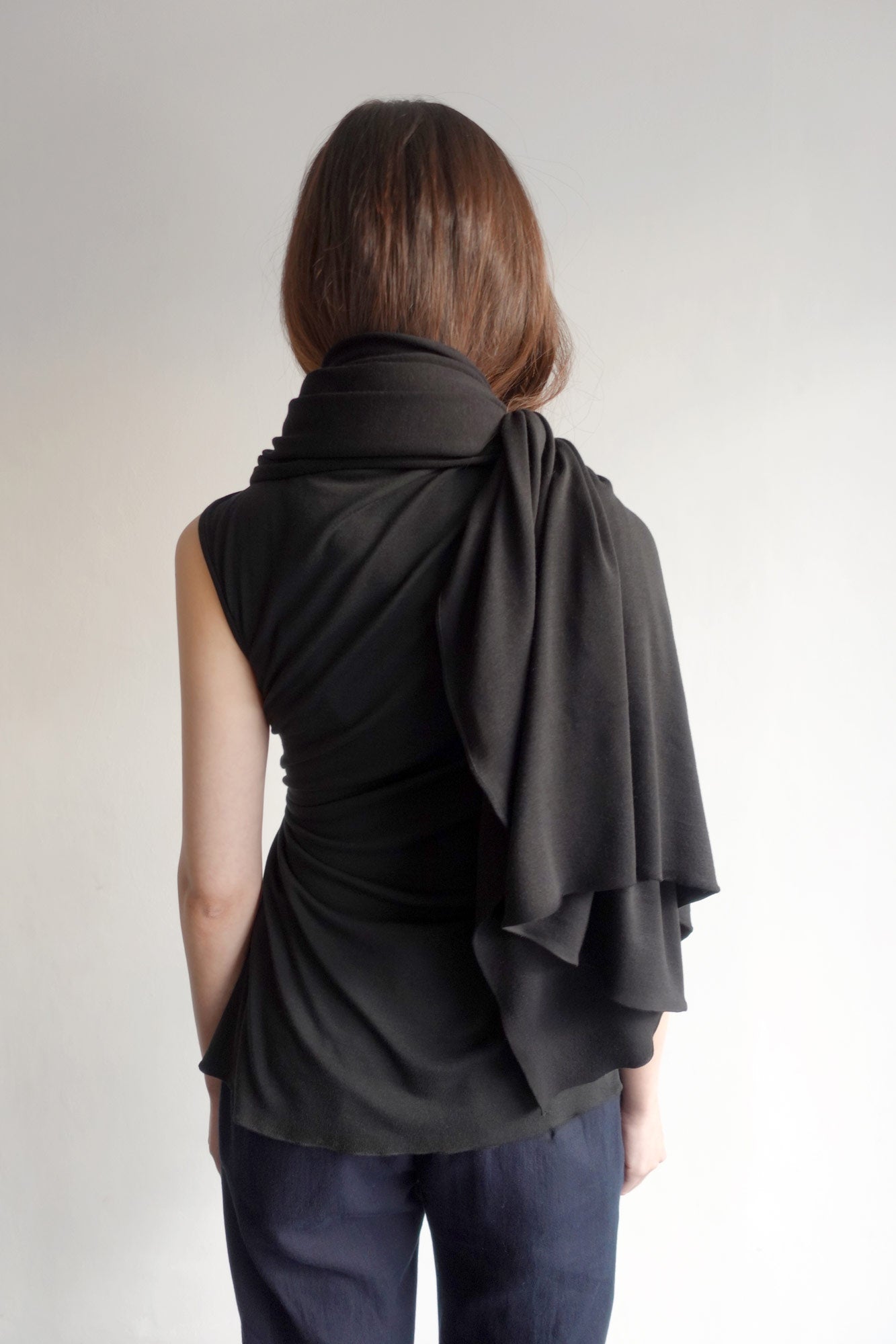 DRAPE 014 'Wool Cascading Shawl Scarf'
