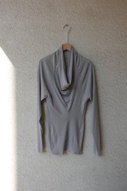 RIB 006 'Sheer Rib Cowl Jersey Top'