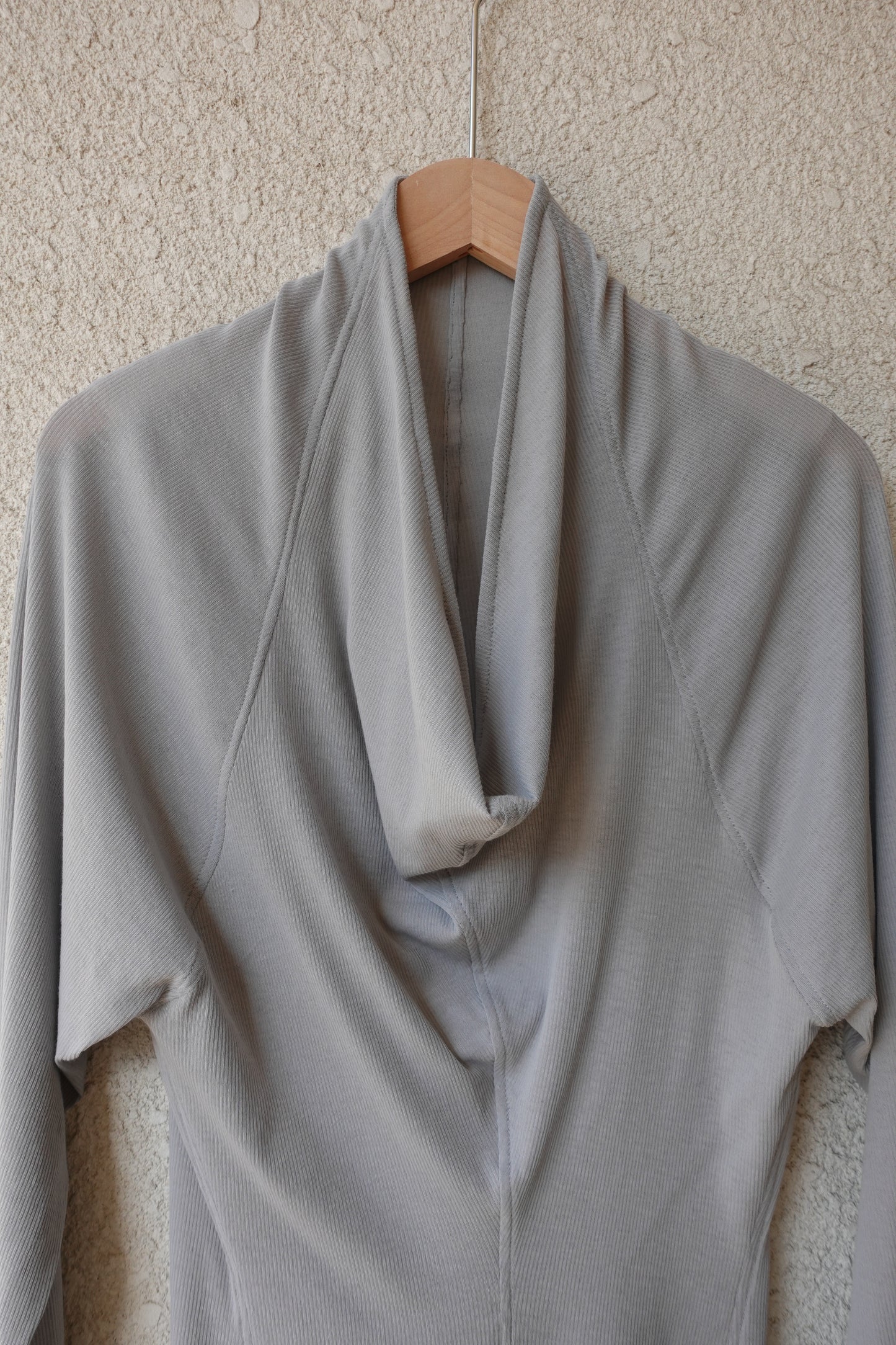 RIB 006 'Sheer Rib Cowl Jersey Top'