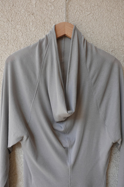 RIB 006 'Sheer Rib Cowl Jersey Top'