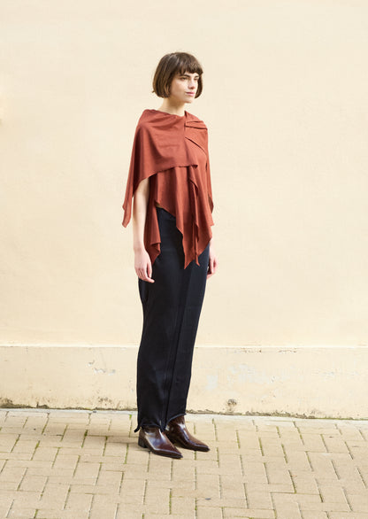 Back hole shirring scarf cape top - 2nd restock