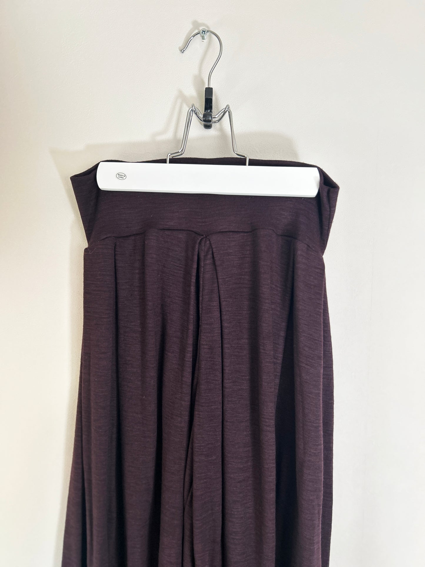 Tuck shirring wide wool knit pants [SET-UP]